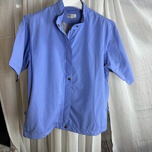 Monterey Club Ladies Short Sleeve Lightweight Rainwear Blue Full Zip and Sn